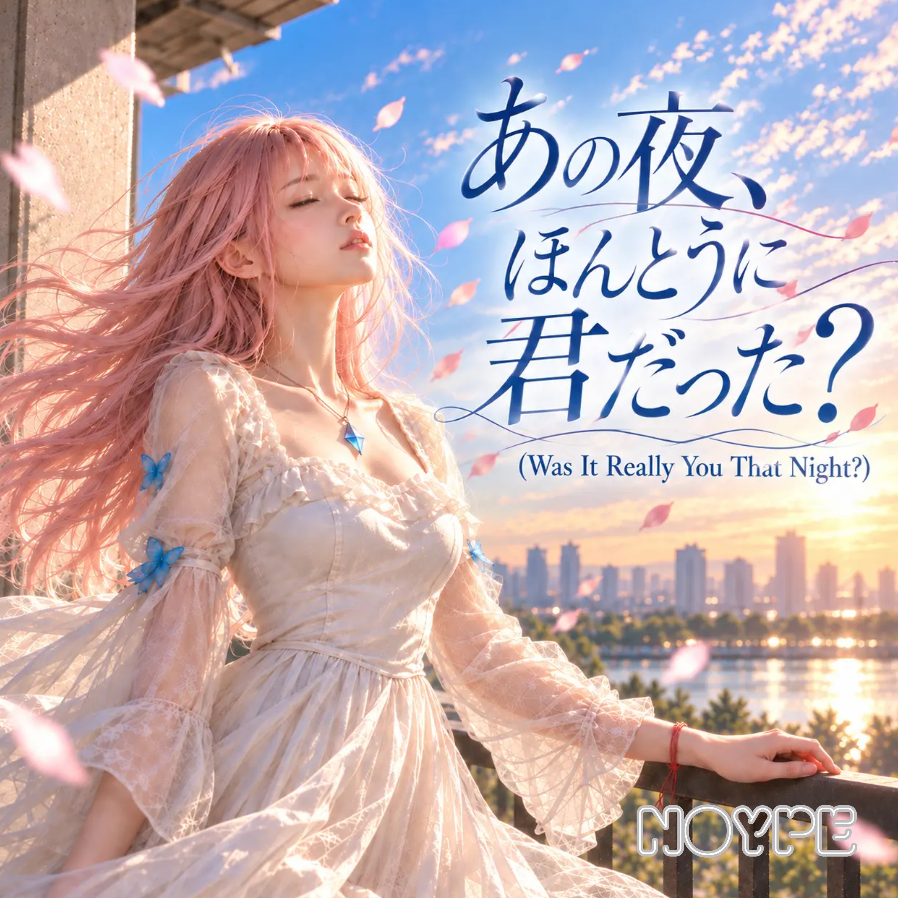 Was It Really You That Night? (2026 Ver.) cover art: Noype with pink hair on a balcony at sunset